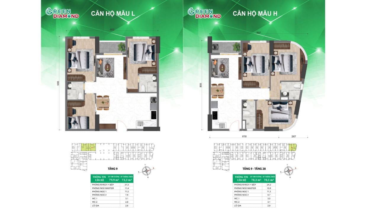 Thiết Kế Căn 3PN 2WC