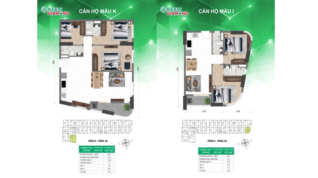 Thiết Kế Căn 3PN 2WC