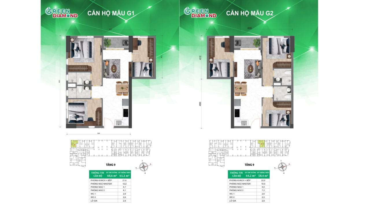 Thiết Kế Căn 3PN 2WC